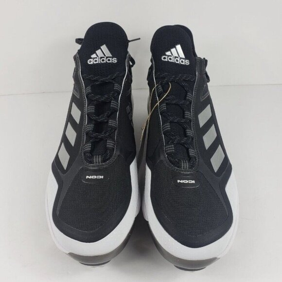 Men's FY4178 Adidas Icon 7 Boost Metal Baseball Cleats Size 12.5 Black & White - Picture 1 of 10